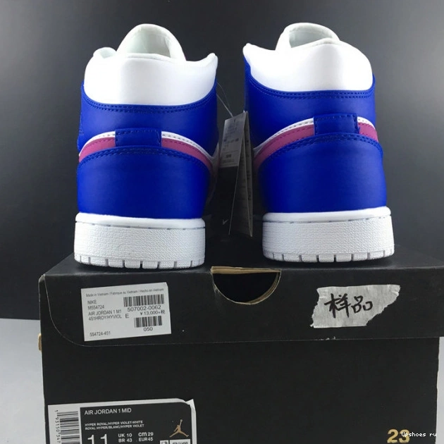 VIOLET-WHITE 1 MID 554724-451 AIR ROYAL HYPER HYPER JORDAN 0901